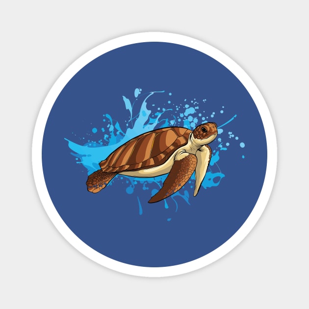 Ocean Wanderer: Colorful Sea Turtle Magnet by ConnectingtoNature